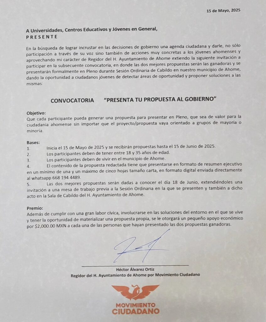 497447839_1005140705062174_4387966011929135459_n-847x1024 Movimiento Ciudadano Ahome lanza convocatoria “Presenta tu propuesta al Gobierno”